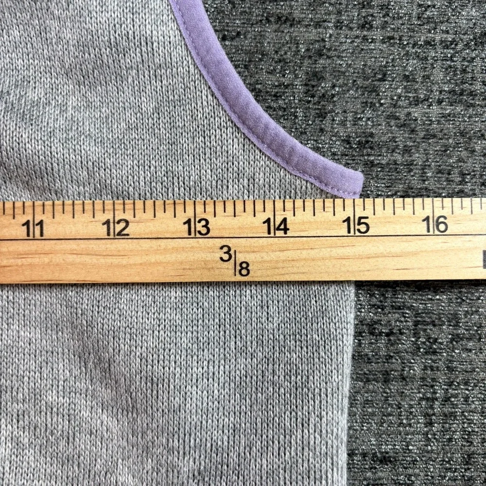Vineyard Vines Sweater Fleece Vest Girls S 7-8 Gray Purple Full Zip 7O001039